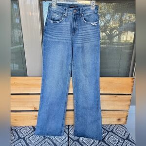 Sincerely Jules Cropped Wide Leg Pants Raw Hem Sz 0/24